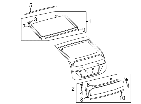 2011 Toyota Prius Glass Sub-Assembly, Back Diagram for 68105-47150