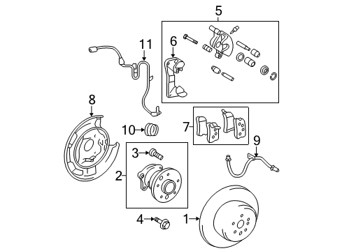 2001 Toyota Highlander Brake Components, Brakes Diagram 2 - Thumbnail