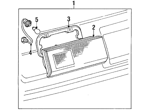 1990 Toyota Camry Socket & Wire, Back-Up Lamp Diagram for 81675-32020