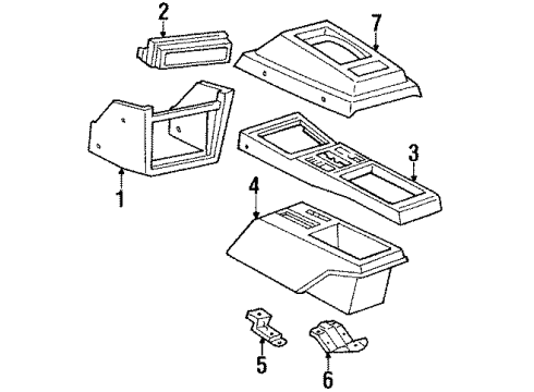 1988 Toyota Tercel Cover, Console Box Opening Diagram for 55522-14080