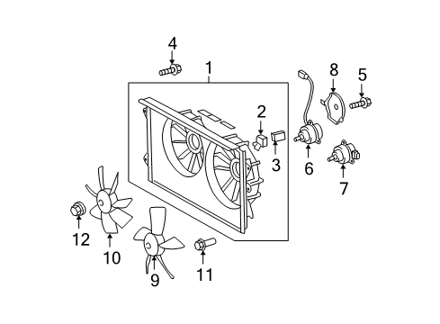 2007 Scion tC Bracket, Fan Shroud Diagram for 88688-18030