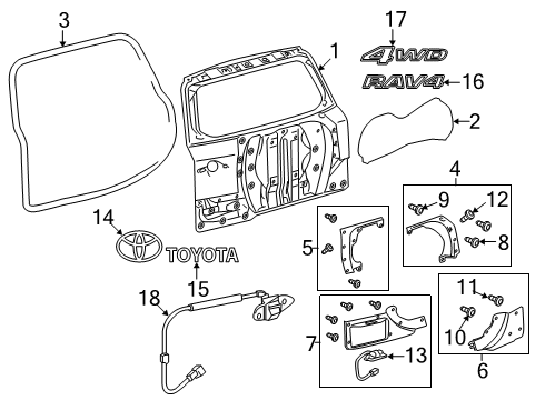 2012 Toyota RAV4 GARNISH Sub-Assembly, Ba Diagram for 76806-0R901