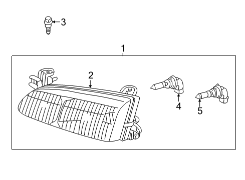 2001 Toyota Camry Passenger Side Headlight Unit Assembly Diagram for 81130-AA020