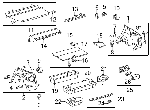 2016 Toyota Prius V Cover, Deck Trim, Rear Diagram for 64716-47070-C0