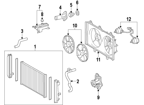 2012 Toyota Matrix Fan Diagram for 16361-0H260