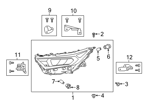 2019 Toyota RAV4 Headlamps Diagram