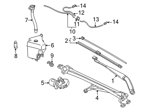 2022 Toyota Tundra BLADE, FR WIPER, RH Diagram for 85212-0C040