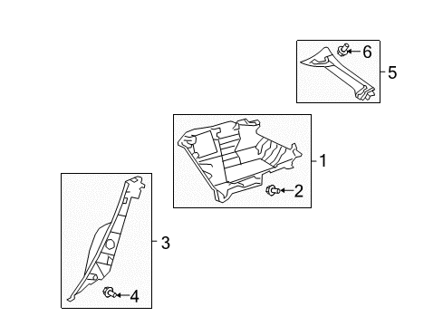 2009 Toyota Matrix Garnish, Quarter Pillar, RH Diagram for 62638-02010-B1