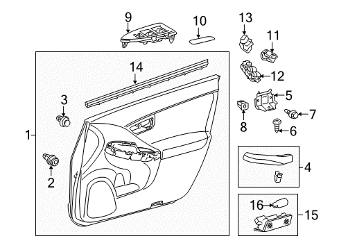 2015 Toyota Prius Panel Assembly, Front Door Diagram for 67610-47613-E0