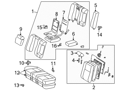 2001 Toyota Camry Armrest Assy, Rear Seat, Center Diagram for 72830-AA130-B0