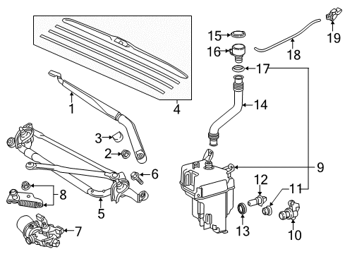 2014 Toyota Highlander Motor Assembly, Rear WIPER Diagram for 85130-0E080