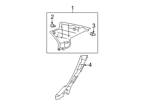 2007 Toyota Avalon Garnish, Rear Seat Side, LH Diagram for 62554-AC040-B1