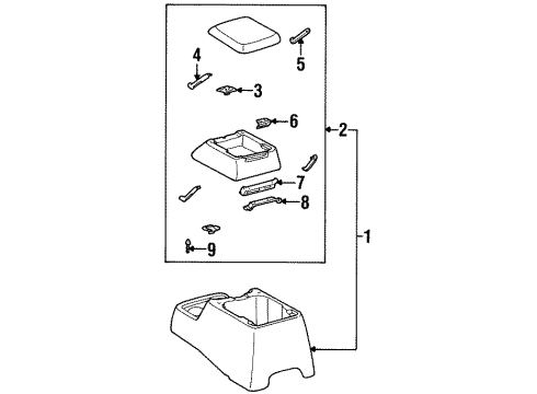 1997 Toyota T100 Hinge Diagram for 58907-60020