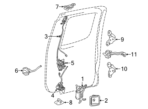 2021 Toyota Tacoma Rear Door Diagram 5 - Thumbnail