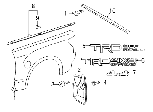 2018 Toyota Tundra MUDGUARD, Rear Body, L Diagram for 76626-0C081