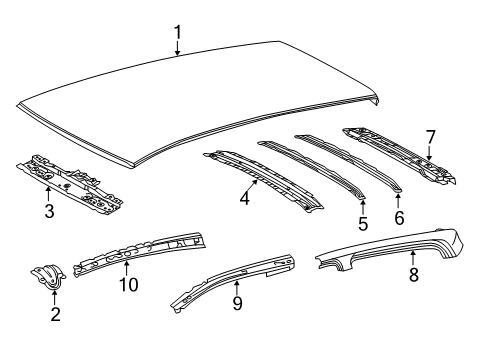 2017 Toyota Yaris Roof & Components Diagram