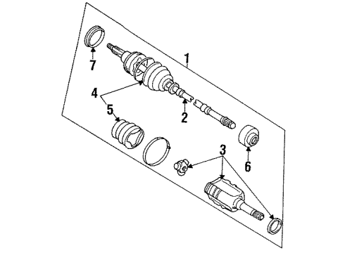 1993 Toyota Tercel Shaft Assembly, Front Drive, Left Diagram for 43420-16170