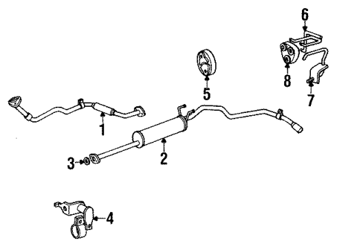 1984 Toyota Pickup Exhaust Components Diagram 1 - Thumbnail