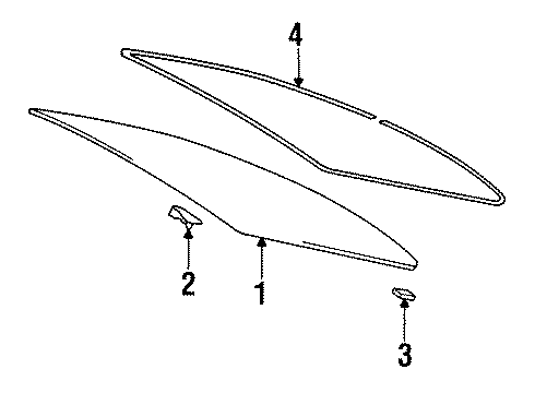 1997 Toyota Celica Back Glass, Reveal Moldings Diagram