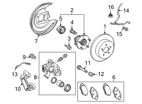 2011 Toyota Prius Brake Components, Brakes Diagram 2 - Thumbnail