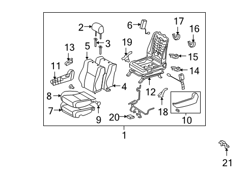 2007 Toyota Tundra Pad, Front Seat Cushion, RH Diagram for 71511-0C210