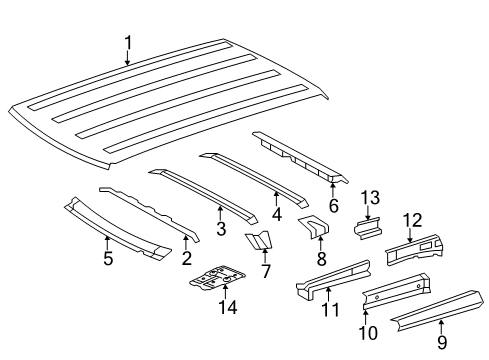 2007 Toyota FJ Cruiser Roof & Components Diagram