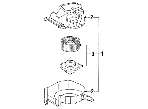 1991 Toyota Land Cruiser Blower Motor & Fan, Air Condition Diagram