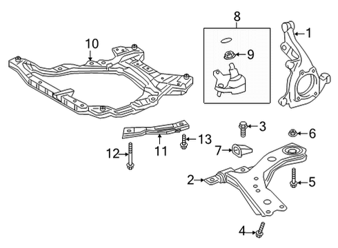 2021 Toyota Venza Front Suspension, Control Arm, Stabilizer Bar Diagram 1 - Thumbnail