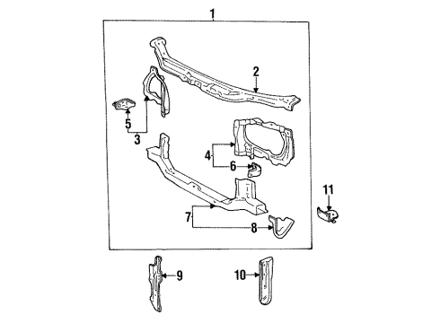 1995 Toyota Corolla Radiator Support Diagram