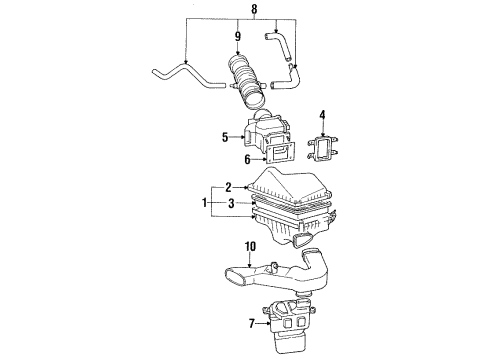 1993 Toyota Camry Hose, Air Cleaner Diagram for 17881-62040