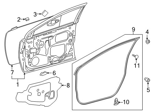 2018 Toyota Corolla iM WEATHERSTRIP, Front Door Diagram for 67862-12A80