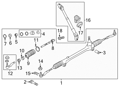 2018 Toyota 86 Steering Column & Wheel, Steering Gear & Linkage Diagram