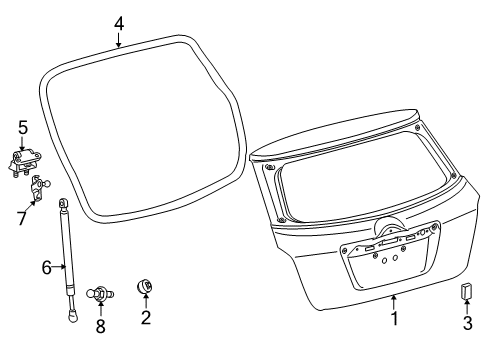 2009 Toyota Matrix Back Door Stay Assembly Right Diagram for 68950-02120