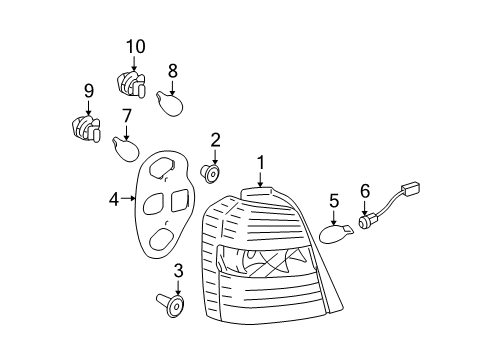 2006 Toyota Highlander Bulbs Diagram 10 - Thumbnail