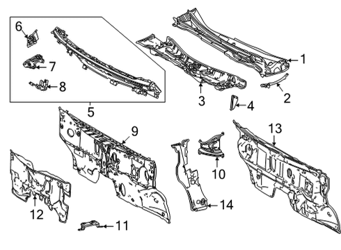 2023 Toyota Sienna Side Reinforcement, Passenger Side Diagram for 55713-08020