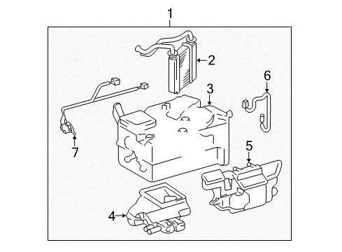 2001 Toyota Echo Unit Sub-Assy, Heater Radiator Diagram for 87107-52020