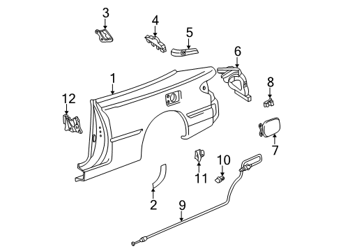 2001 Toyota Solara Fuel Door Diagram 1 - Thumbnail