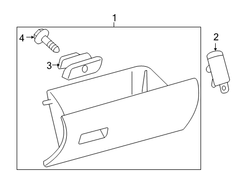 2007 Toyota Tacoma Lock Assy, Glove Compartment Door Diagram for 55506-60020-E0