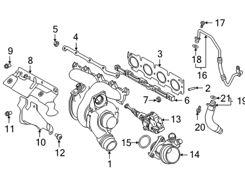 2023 Toyota GR Supra TURBOCHARGER Sub-Ass Diagram for 17201-WAA08