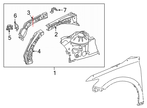 2020 Toyota Camry Structural Components & Rails Diagram