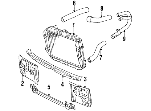 1995 Toyota Pickup Hose, Radiator, Outlet Diagram for 16572-35140