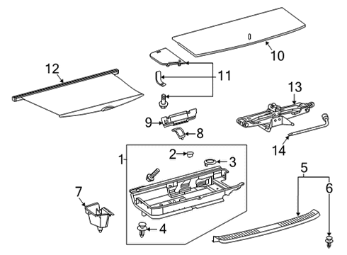 2020 Toyota Highlander Interior Trim - Rear Body Diagram