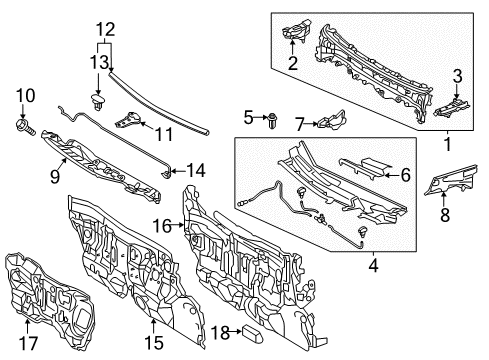 2013 Toyota Prius C Cowl Diagram