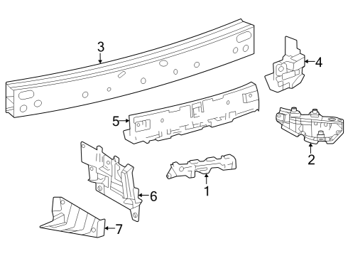 2023 Toyota Crown RETAINER, FR BUMPER Diagram for 52116-30140