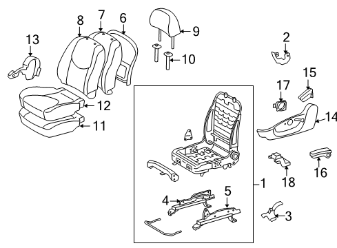 2006 Toyota RAV4 Front Seat Back Cover, Right(For Separate Type) Diagram for 71073-42100-B1