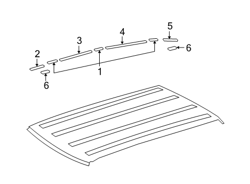 2012 Toyota FJ Cruiser Exterior Trim - Roof Diagram 2 - Thumbnail