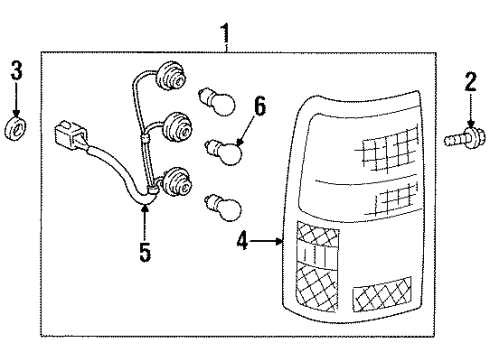 1997 Toyota T100 Tail Lamps Diagram