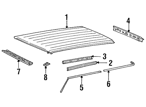 1984 Toyota Land Cruiser Roof & Components Diagram