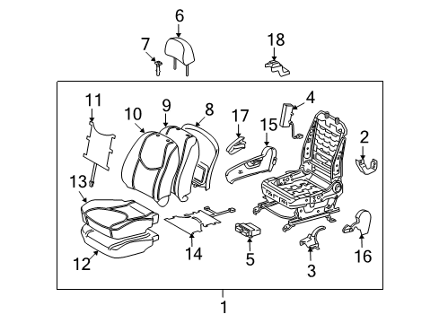 2007 Toyota RAV4 Front Seat Components Diagram 2 - Thumbnail