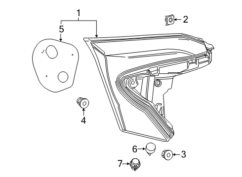 2022 Toyota C-HR Lens & Body, Rr Lamp Diagram for 81581-10011